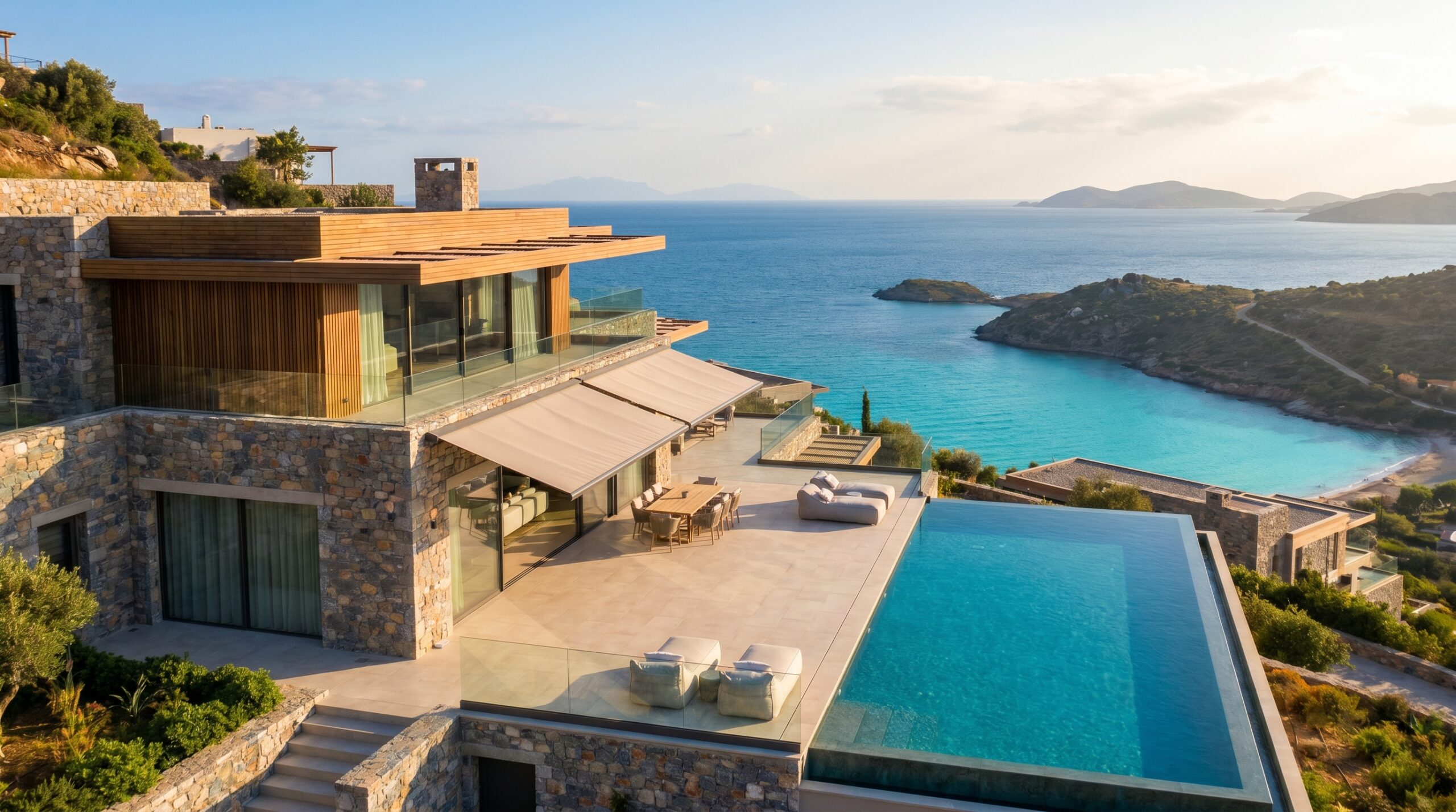 Luxury villa environment for residential security and access planning