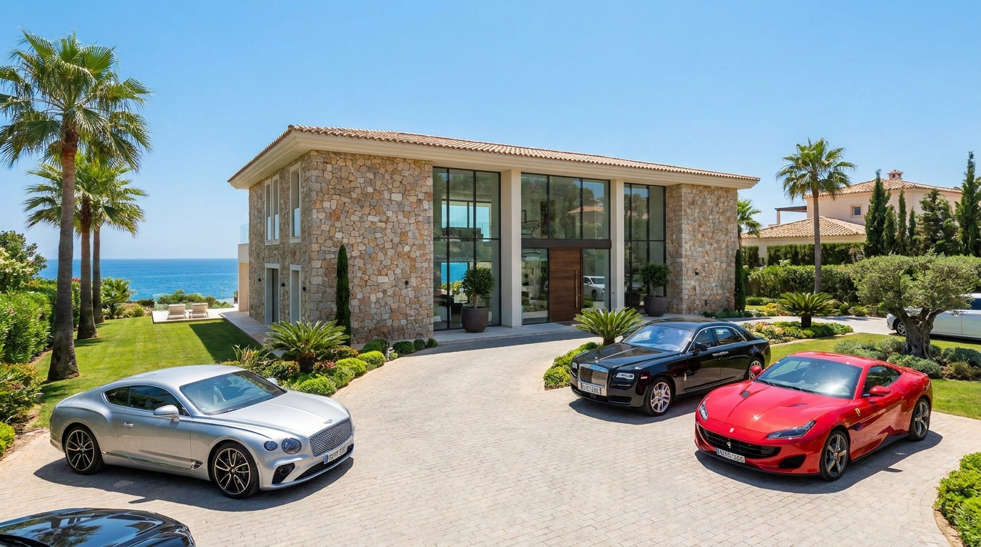 Luxury cars and security drivers